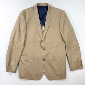 Combatant Gentlemen Blazer Size 46L Slim Tan 2 Button Sports Jacket 100% Cotton